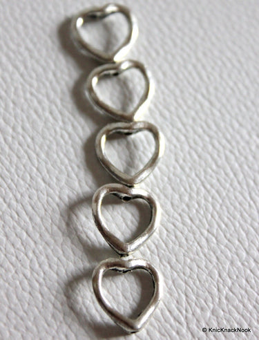 10 x Heart Zinc Alloy Charms / Pendants 13mmx12mm